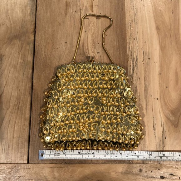 Vintage Gold Bead and Sequin Clutch - Picture 8 of 8